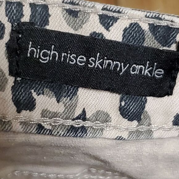 Ella Moss Leopard Print High Rise Skinny Ankle Jean Size 32 Waist - Picture 3 of 6